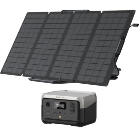ECOFLOW Solar Generator RIVER 2, 256Wh Portable Power Station With 110W Solar Panel