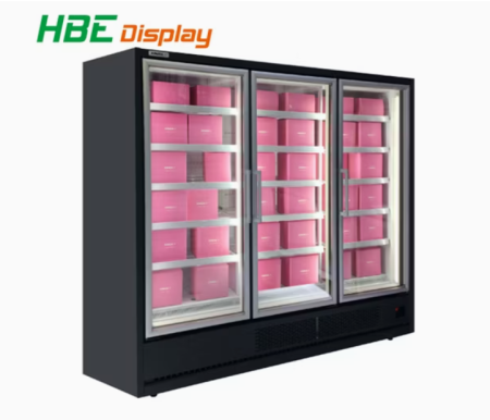 Plug-in Vertical Multi-Deck Below to -18 Degree Freezer with 3 Glass Door