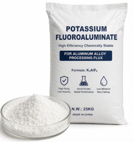High-Efficiency Chemically Stable Potassium Fluoroaluminate for Aluminum Alloy Processing Flux